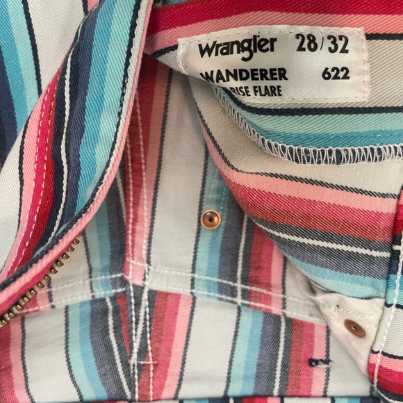 Wrangler Women's Multicolor Striped Flare Jeans - Picture 2 of 3